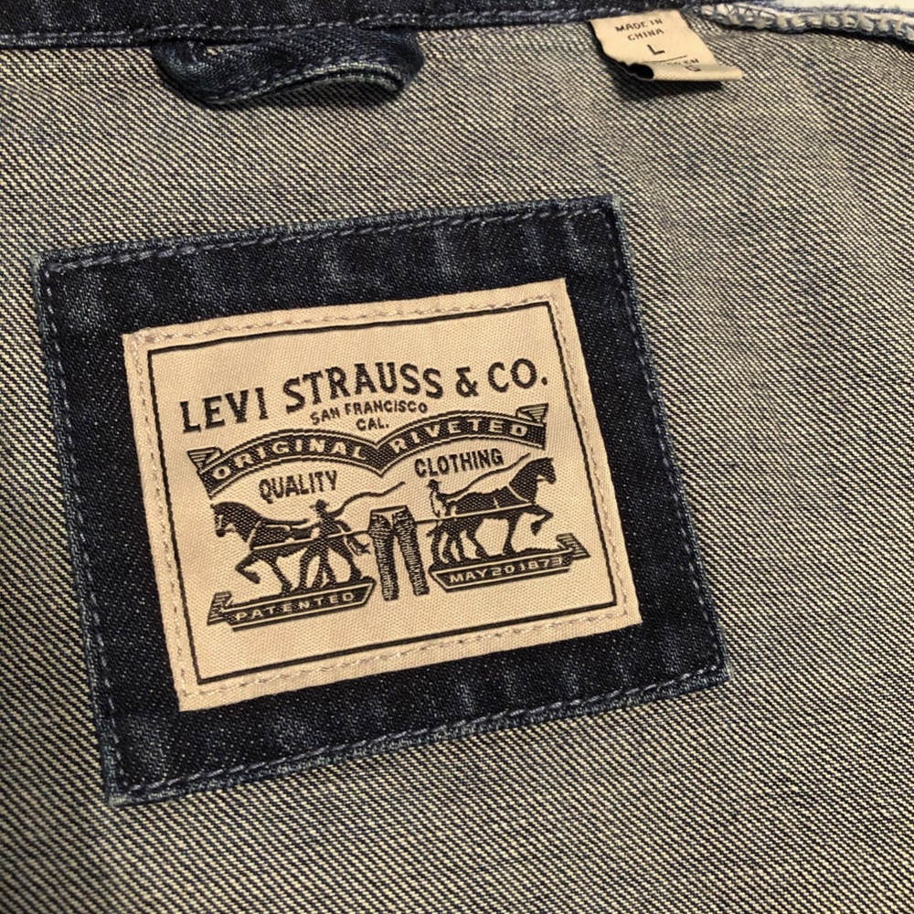 NWT Levi's Side Stripe Denim Jacket SZ L - Picture 6 of 7